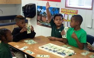 Students participating in a hands-on classroom lesson